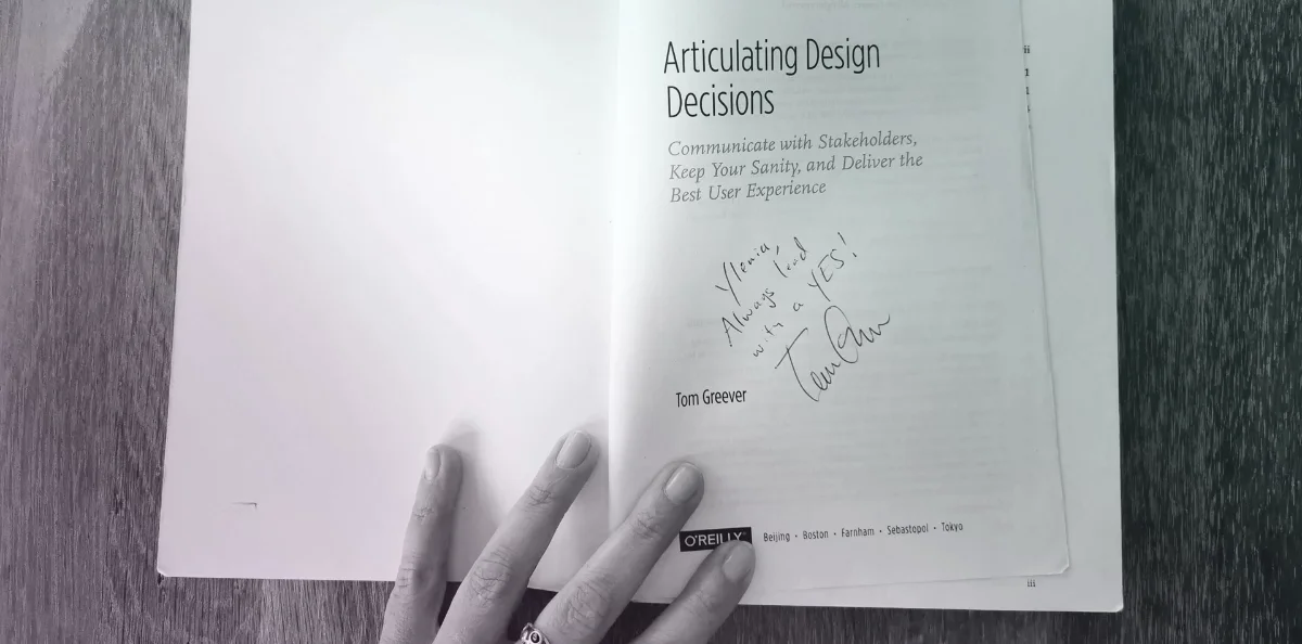 Tom Greever’s book with a handwritten dedication